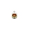 Baking Paint Brass Pendants, Mini Daruma Charms, White, 28x21mm
