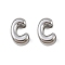 304 Stainless Steel Charms, Letter, Letter C, 7.5x4.5x3.5mm, Hole: 1.8mm