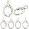 6Pcs Brass Spring Gate Rings, Oval, Cadmium Free & Lead Free, Long-Lasting Plated, Platinum, 15.5x9x2.5mm, Hole: 1.8x2.5mm