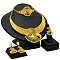 Alloy Pendant Necklaces & Stud Dangle Earrings & Rings & Link Bracelets Sets, Golden, Hat, 430mm