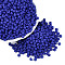 Frosted Opaque 6/0 Glass Seed Beads, Round, Blue, 4~5x2.5~5mm, Hole: 1mm, about 4500pcs/bag, 440~450g/bag