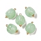 Acrylic Pendants, Imitation Gemstone, with Brass Loops, Nuggets, Light Green, 19x12.5x11.5mm, Hole: 2mm