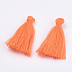 手作りコットンタッセルパーツ  ペンダントの飾り  オレンジ  29~35mm X-OCOR-Q024-90-2