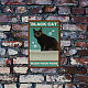 ブリキ看板ポスター  垂直  家の壁の装飾のため  あなたの足を洗うという言葉の四角形  猫の模様  300x200x0.5mm AJEW-WH0157-405-5