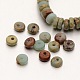 Perles rondes plates / disques synthétiques perles aqua terra jasper G-N0160-01-3x6-2