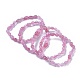 Натуральный розовый кварц бисер стрейч браслеты BJEW-K213-34-1