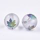 Autumn Theme Electroplate Transparent Glass Beads X-EGLA-S178-01E-2