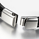 Bracelets de cordon en cuir tressé pour hommes BJEW-H559-03-5