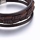 Leather Cord Multi-strand Bracelets BJEW-E345-17P-2