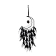 Rete/ragnatela intrecciata a forma di luna con decorazione di pendenti di piume HJEW-I013-07-1