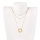 Set di collane con perline di vetro placcato ad anello NJEW-JN02626-03-4