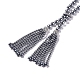 (Jewelry Parties Factory Sale)Electroplated Shell Beaded Tassel Necklaces NJEW-G329-03B-2