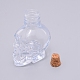 ガラス瓶  コルクプラグ付き  スカル  透明  3.4x4.65x6.15cm CON-WH0080-08-2