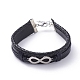 (vente d'usine de fêtes de bijoux) bracelets multi-brins de cordon en cuir rétro unisexe BJEW-JB04862-02-1
