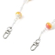 Chaînes de sac à main décoratives en perles de verre et de résine à rayures AJEW-BA00115-3