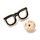 先生の日のテーマラックメッキライトゴールド合金ブローチ  エナメルピン  眼鏡  16x28x1.5mm JEWB-Z016-01KCG-08-3