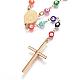 Handmade Rosary Bead Necklaces NJEW-H428-04G-2