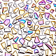 Ph pandahall 0.55lb pepitas azulejos de mosaico de cerámica piezas oro plata color cabujones de mosaico láser para manualidades de diy PORC-PH0001-11A-1