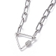 304 acero inoxidable cadena de clip / collares de cadena de cable NJEW-JN02702-01-2