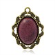 Antique Bronze Plated Rhombus Alloy Dyed Synthetic Turquoise Pendants PALLOY-J630A-02AB-NF-1