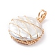 Ciondoli di perle keshi con perle barocche naturali PALLOY-JF00930-3