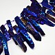 Electroplate Gemstone Natural Agate Beads Strands G-L139-03-1