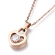 304 Stainless Steel Heart Padlock Pendant Necklaces NJEW-I240-14-2