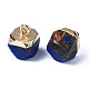 Breloques en bronzite synthétique et lapis-lazuli assemblées G-N330-47A-2