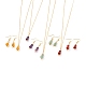 Set di gioielli con ciondolo in pietra preziosa naturale e orecchini pendenti SJEW-JS01060-1