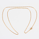 304ステンレス製のアズキチェーン　ネックレスを作るのに使えます  カニカン付き  真空めっき  ゴールドカラー  23.8インチ（60.5cm） STAS-P045-09G-2