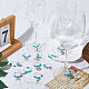 12pcs 12 encantos de copa de vino con cuentas de latón y turquesa sintética de estilo AJEW-SC0002-20-4