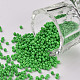 11/0グレードの丸いガラスシードビーズ  焼き付け塗料  薄緑  2.3x1.5mm  穴：1mm  約48500個/ポンド SEED-N001-A-1070-1
