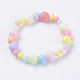 Solid Chunky Bubblegum Acrylic Ball Bead Kids Stretch Bracelets BJEW-JB03575-2