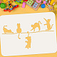 Fingerinspire pochoir de peinture de chats drôles 11.7x8.3 pouce ami animal de compagnie animal félin silhouette pochoirs pour modèle de peinture chaton mignon évider pochoir bricolage artisanat pour mur en bois décoration de la maison DIY-WH0396-363-3