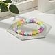 Bracelet extensible en perles acryliques couleur bonbon pour enfant BJEW-JB07238-4