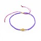 Bracelets réglables en perles tressées d'aventurine jaune naturelle BJEW-F391-A17-3