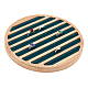 8-Slot Flat Round Bamboo Finger Ring Display Plates RDIS-WH0009-016B-1
