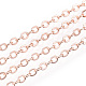 Brass Cable Chains  Soldered  with Spool  Flat Oval  Rose Gold  2x1.8x0.2mm  about 9.84 Feet(3m)/Roll CHC-T008-08RG-1
