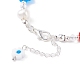 Handmade Millefiori Glass & Natural Pearl Beaded Bracelet BJEW-TA00053-5