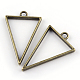 Rack Plating Alloy Triangle Open Back Bezel Pendants PALLOY-S047-09F-FF-1