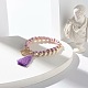 Faux Suede Cord Wrap Curb Chain Bracelets Set for Girl Women BJEW-TA00021-4