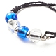 Glass Round Beaded Bracelet with Alloy Sea Turtle BJEW-JB07847-3