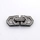 Brass Micro Pave Cubic Zirconia Fold Over Clasps ZIRC-P007-06-NR-2