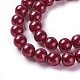 Brins de perles rondes en verre teinté écologique HY-A002-10mm-RB117-2