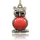 Antique Silver Plated Alloy Owl Pendants for Halloween Jewelry PALLOY-J137-03AS-1