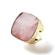 Anillo de puño cuadrado de cuarzo rosa natural G-D468-22LG-5