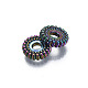Placage en rack perles en alliage de couleur arc-en-ciel PALLOY-S180-353-3