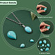 Pandahall elite 100 piezas 5 estilos fornituras artesanales teñidos de piedras preciosas turquesas sintéticas cabujones en forma de lágrima con parte posterior plana TURQ-PH0001-06-4