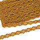 細線細工の段ボールレースリボン  波形  衣料品用  ゴールド  3/4インチ（18mm）  約19.69ヤード（18m）/カード OCOR-WH0080-64B-1