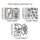 クリスマス動物ボックス炭素鋼切削ダイスステンシル  DIYスクラップブッキング用  フォトアルバム  装飾的なエンボス紙カード  ステンレス鋼色  動物  113~128x99~110x0.8mm  3個/セット DIY-WH0309-1226-6